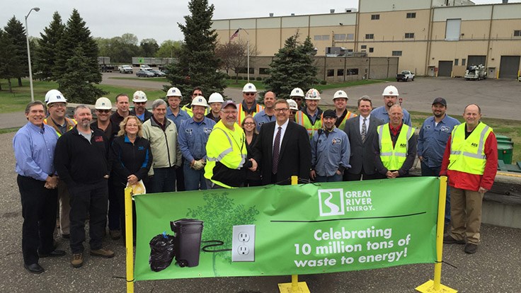 Great River Energy receives its 10 millionth ton of garbage.